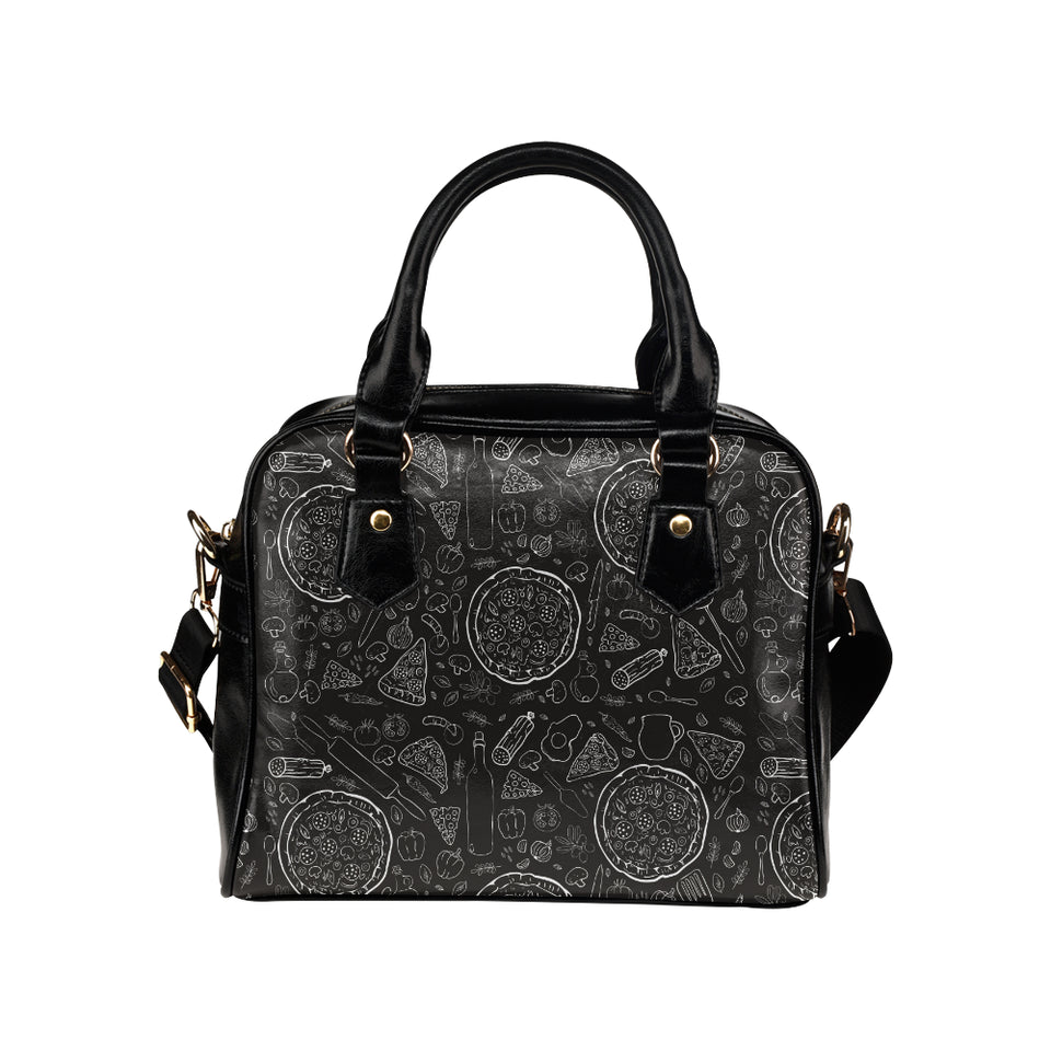 Pizza pattern Shoulder Handbag