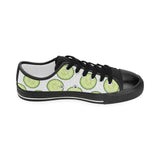 Cucumber slices pattern Kids' Boys' Girls' Low Top Canvas Shoes Black