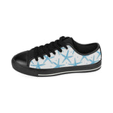 Watercolor starfish pattern Men's Low Top Canvas Shoes Black