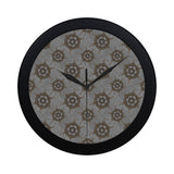 nautical wood steering wheel pattern Elegant Black Wall Clock