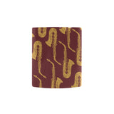 Hand drawn gold saxophone red background Morphing Mug Heat Changing Mug