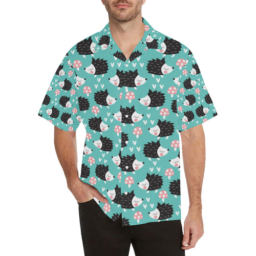 Hedgehog Pattern Print Design 03 Men's All Over Print Hawaiian Shirt (Model T58)