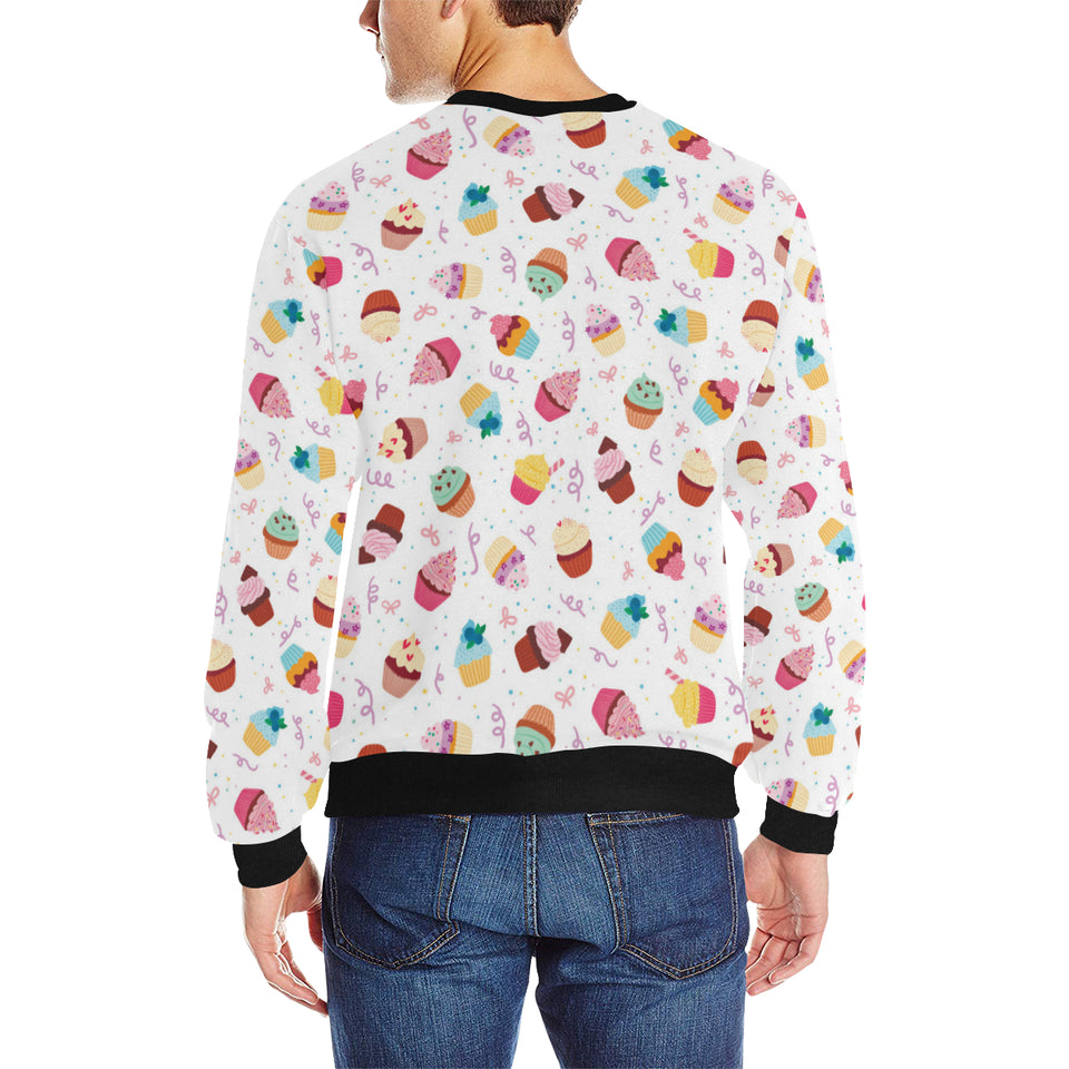 Cake cupcake design pattern Men's Crew Neck Sweatshirt