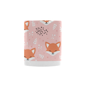 Cute fox pattern pink background Morphing Mug Heat Changing Mug