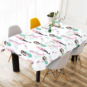 cute mermaid dolphin fish starfish pattern Tablecloth
