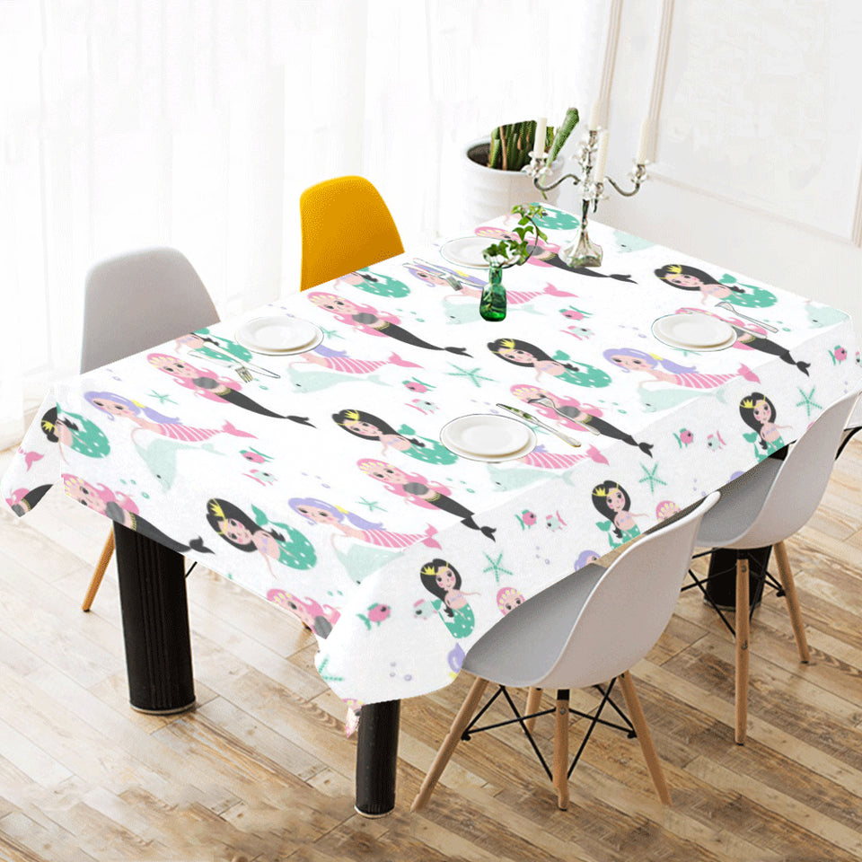 cute mermaid dolphin fish starfish pattern Tablecloth