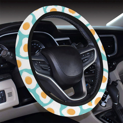 Fried Eggs Pattern Print Design 04 Car Steering Wheel Cover