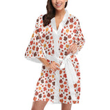 Colorful Maple Leaf pattern Women's Short Kimono Robe