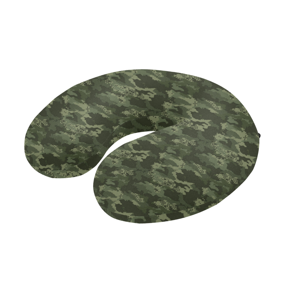 Digital Green camouflage pattern U-Shaped Travel Neck Pillow