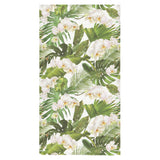 White orchid flower tropical leaves pattern Bath Towel