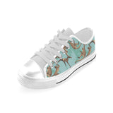 Monkey Palm tree background Men's Low Top Canvas Shoes White