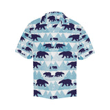 polar bear winter snow pattern Men's All Over Print Hawaiian Shirt