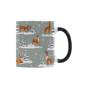 Beautiful deers Winter Christmas Morphing Mug Heat Changing Mug