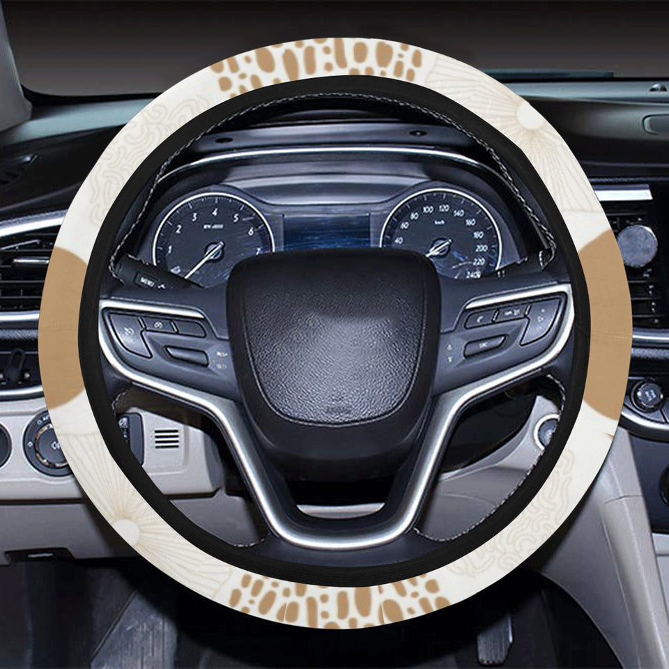 Gold Texture mushroom pattern Car Steering Wheel Cover