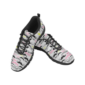 Mustache Beard Pattern Print Design 02 Men's Breathable Sneakers ( Model 055)