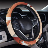 American football ball design pattern Car Steering Wheel Cover