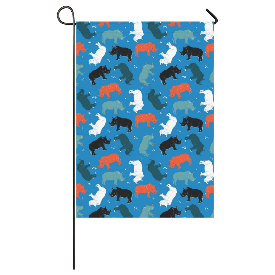 Colorful rhino pattern House Flag Garden Flag