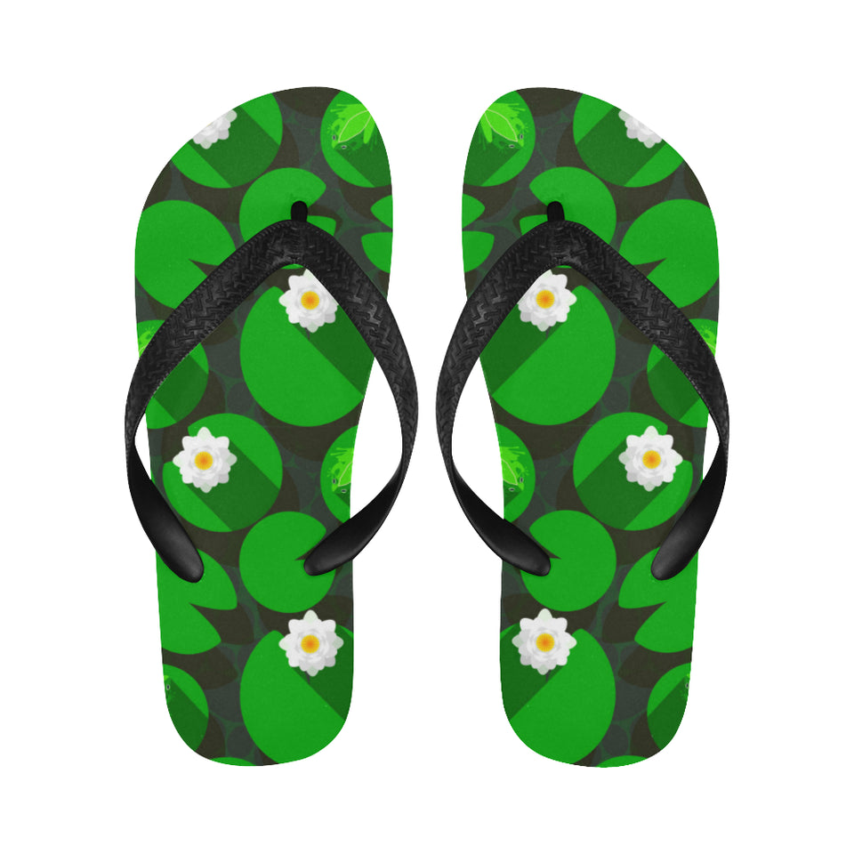Frog waterlily pattern Unisex Flip Flops