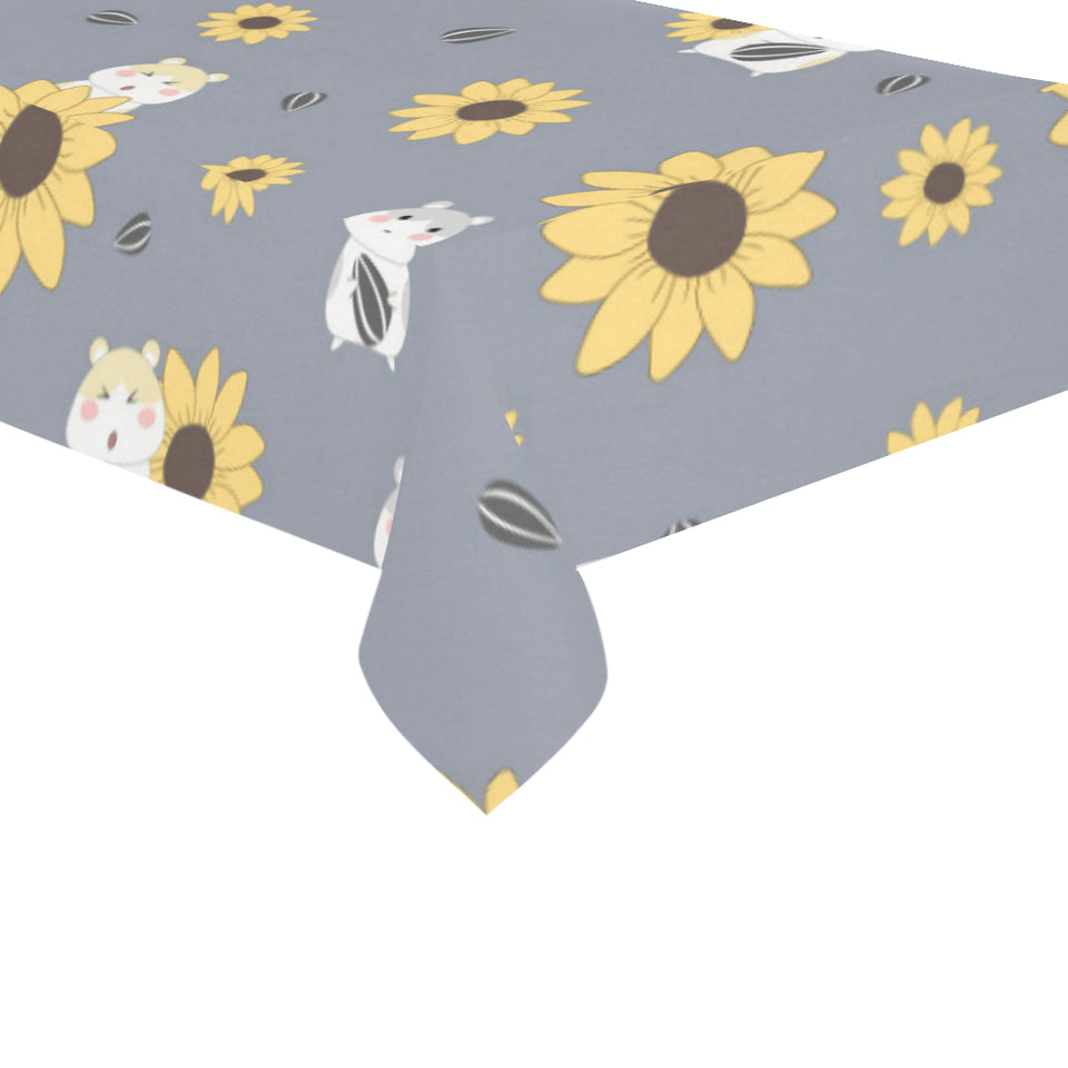Cute hamster sunflower pattern background Tablecloth