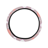 coral white heart pattern Car Steering Wheel Cover