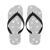 Heart pattern gray background Unisex Flip Flops