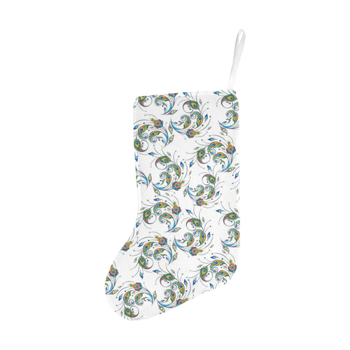 Peacock feather pattern Christmas Stocking