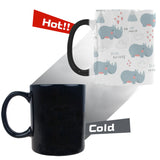 cute rhino heart pattern Morphing Mug Heat Changing Mug