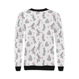 Watercolor cute rabbit pattern Women's Crew Neck Sweatshirt