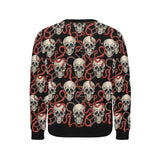 Red snake skull pattern Men's Crew Neck Sweatshirt