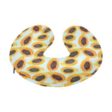 Watercolor papaya pattern U-Shaped Travel Neck Pillow