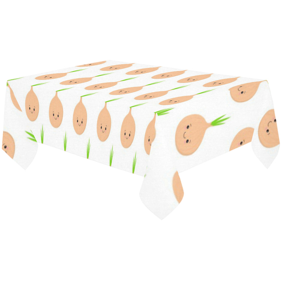 cute onions smiling faces Tablecloth