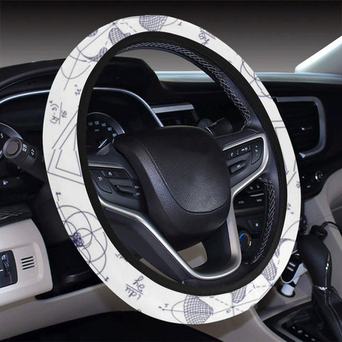 Math Pattern Print Design 03 Car Steering Wheel Cover