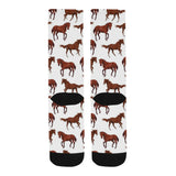 Horses running pattern background Crew Socks