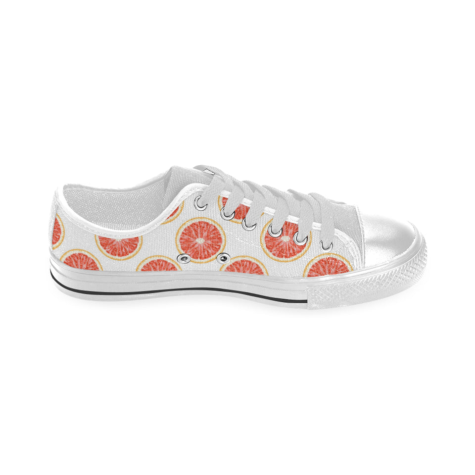 Grapefruit pattern Men's Low Top Shoes White