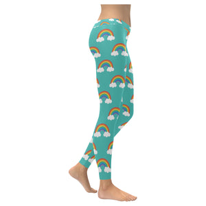 Rainbow pattern green background Women's Legging Fulfilled In US