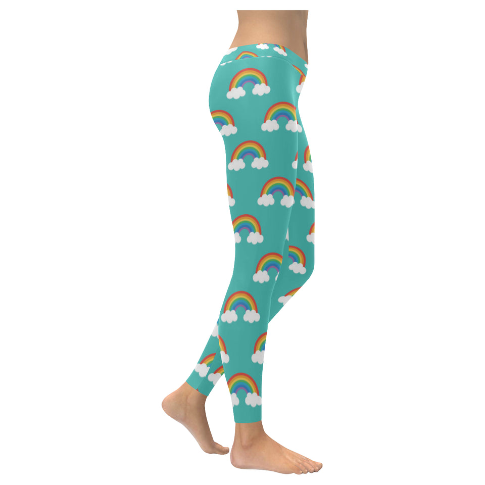 Rainbow pattern green background Women's Legging Fulfilled In US