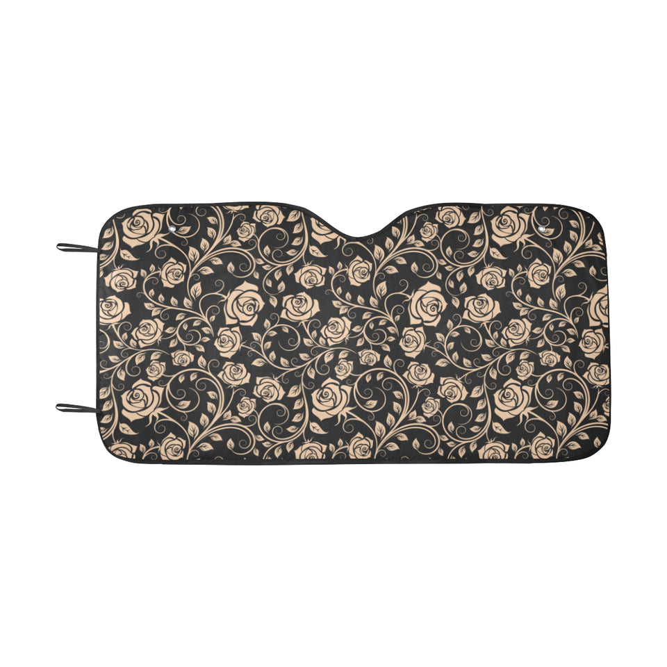 Rose Pattern Print Design 04 Car Sun Shade