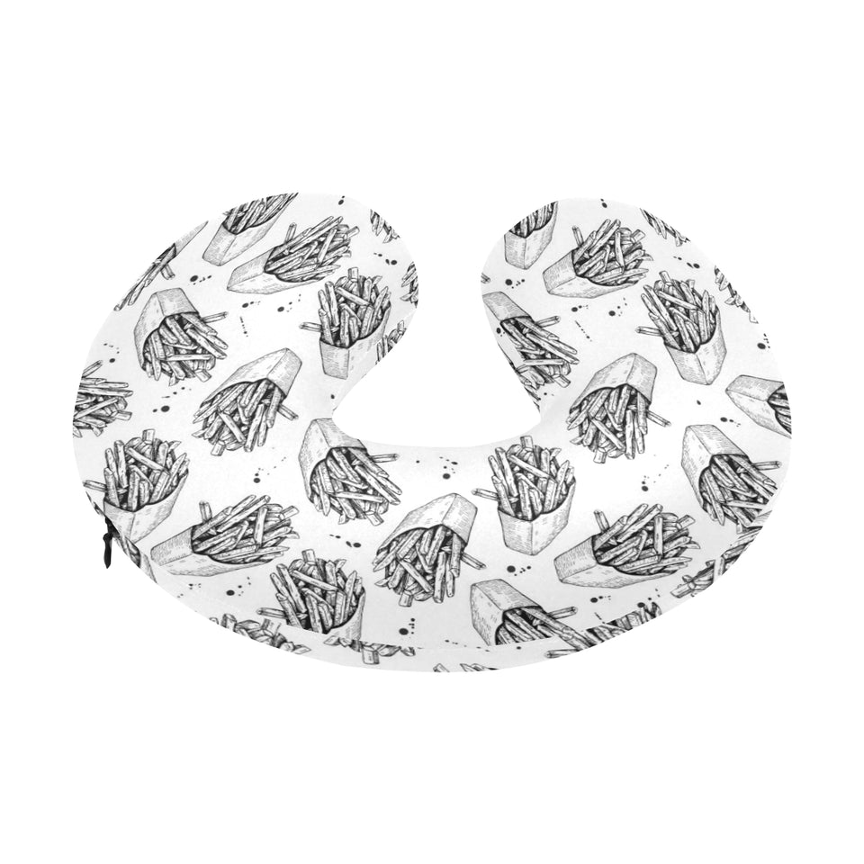 Hand drawn french fries pattern U-Shaped Travel Neck Pillow