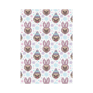 Cute pug hat rabbit costume pattern House Flag Garden Flag