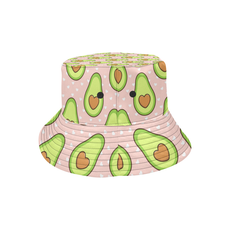 Avocado heart pink background Unisex Bucket Hat