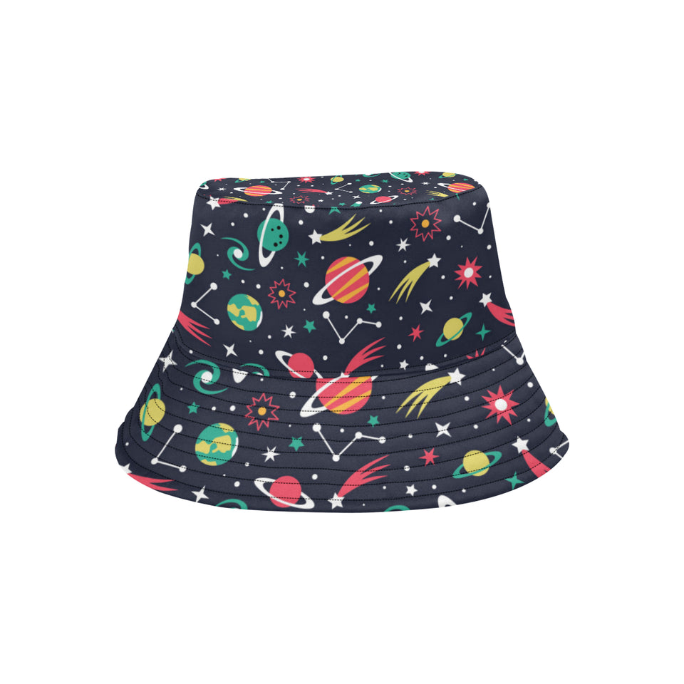 colorful space pattern planet star Unisex Bucket Hat