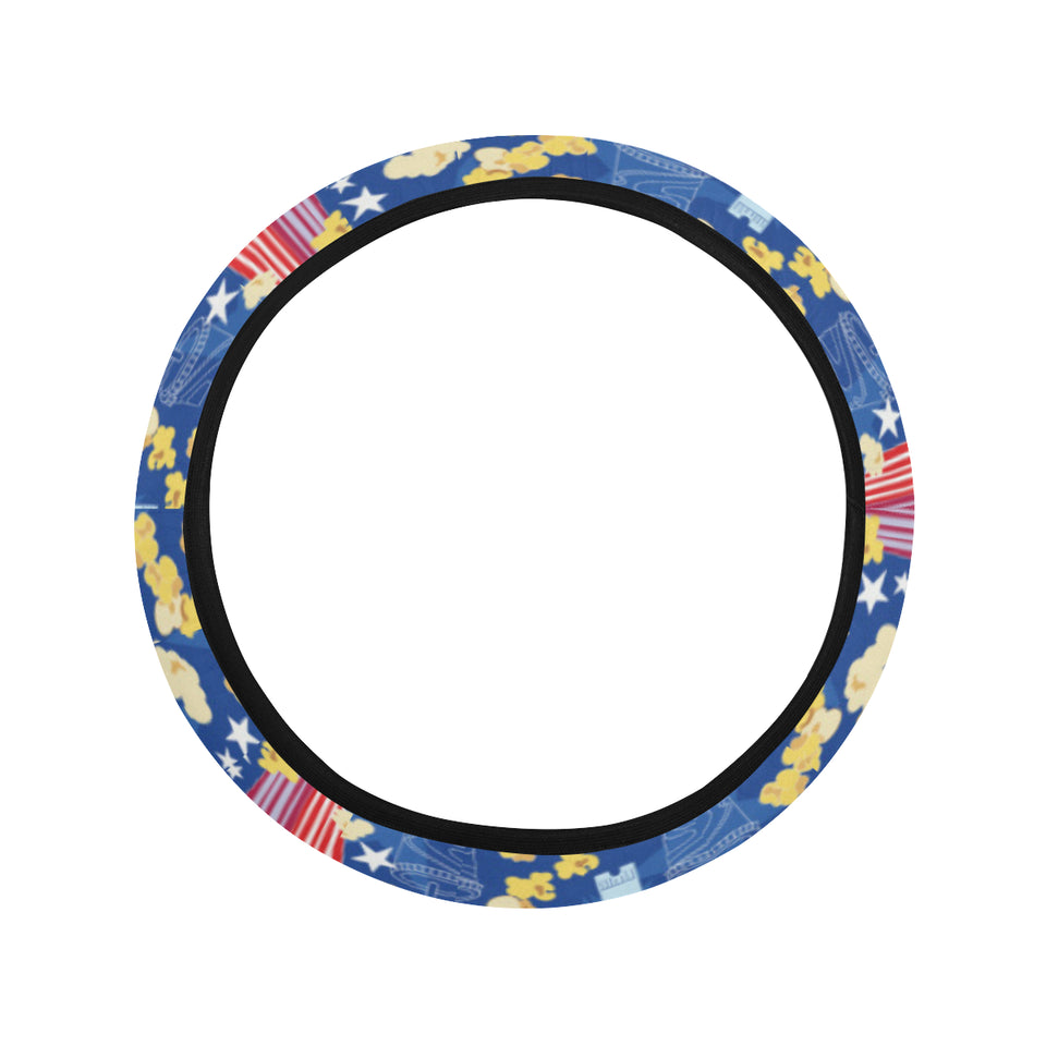 Popcorn Pattern Print Design 01 Car Steering Wheel Cover