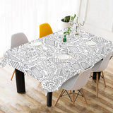 Cartoon hand drawn ice cream black white Tablecloth