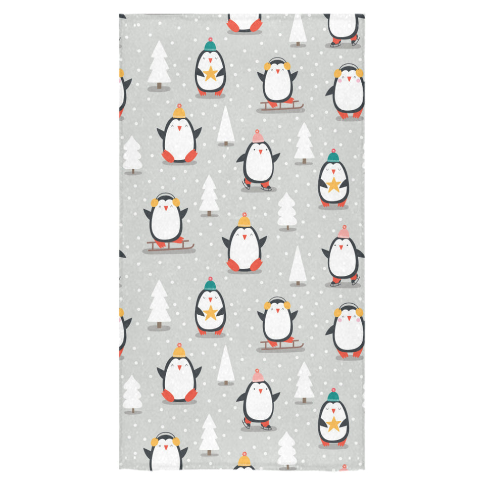 Cute Penguin christmas pattern Bath Towel