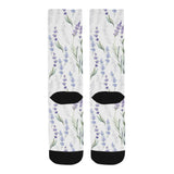 Hand painting Watercolor Lavender Crew Socks