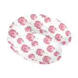 Pink lotus waterlily pattern U-Shaped Travel Neck Pillow