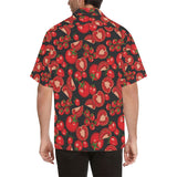 Tomato black background Men's All Over Print Hawaiian Shirt