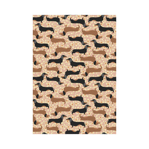 Dachshund floral background House Flag Garden Flag