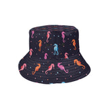Watercolor colorful seahorse pattern Unisex Bucket Hat