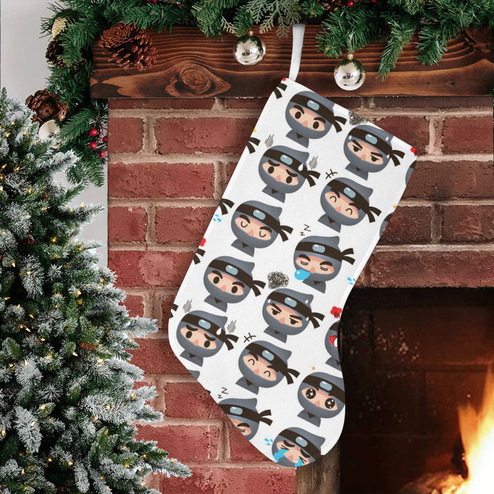 Cute ninja design pattern Christmas Stocking